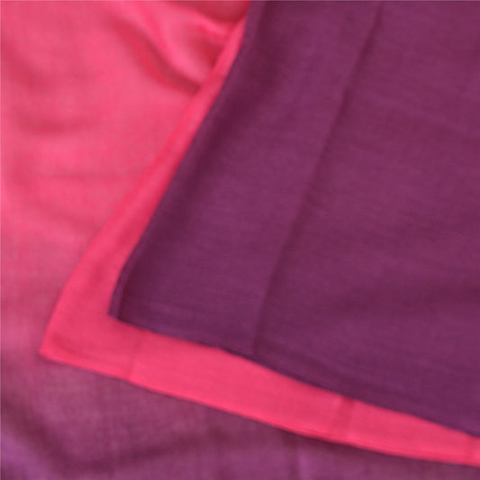 Sanskriti New Two Shade Shawl Scarf Pure Lamb Wool Stole Warm Soft Purple