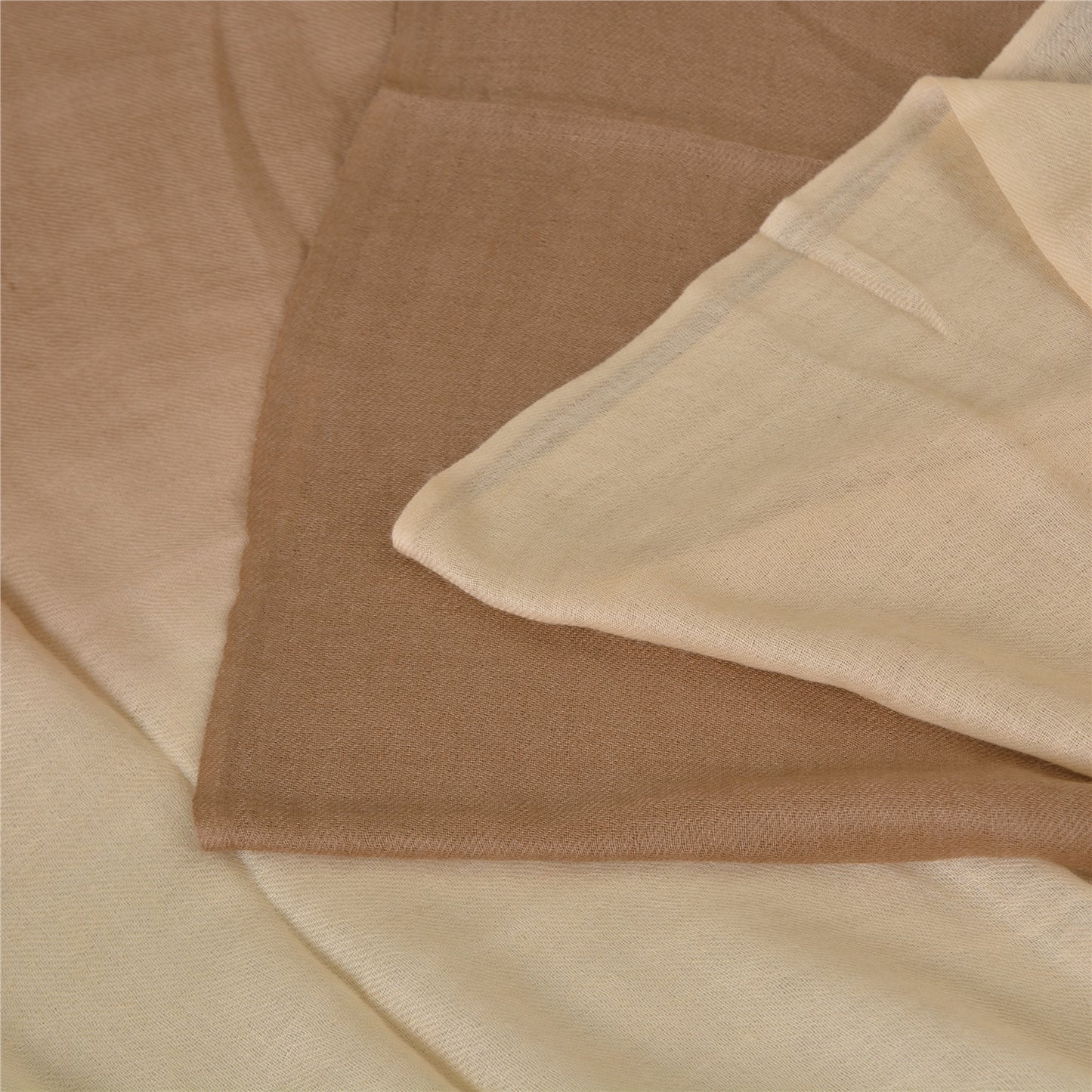 Sanskriti Long Stole Two Shade Shawl Scarf Pure Wool Warm Soft Brown Scarves