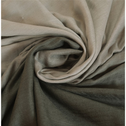 Sanskriti Long Stole Two Shade Shawl Scarf Pure Wool Warm Soft Grey Scarf
