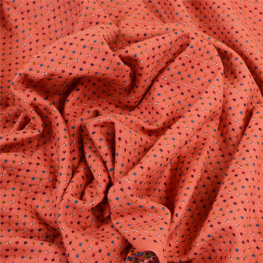 Sanskriti Vintage Coral Woollen Hand-Woven Shawl Long Throw Soft Stole