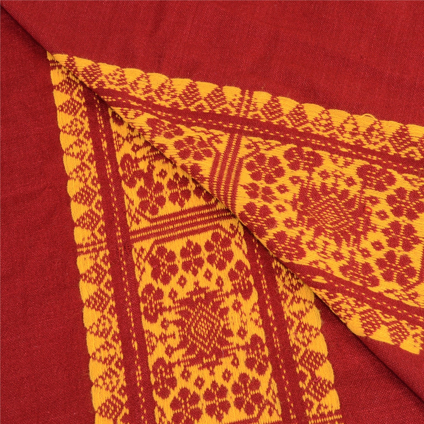 Sanskriti Vintage Long Woollen Red Shawl Hand Embroidered Scarf Throw Stole