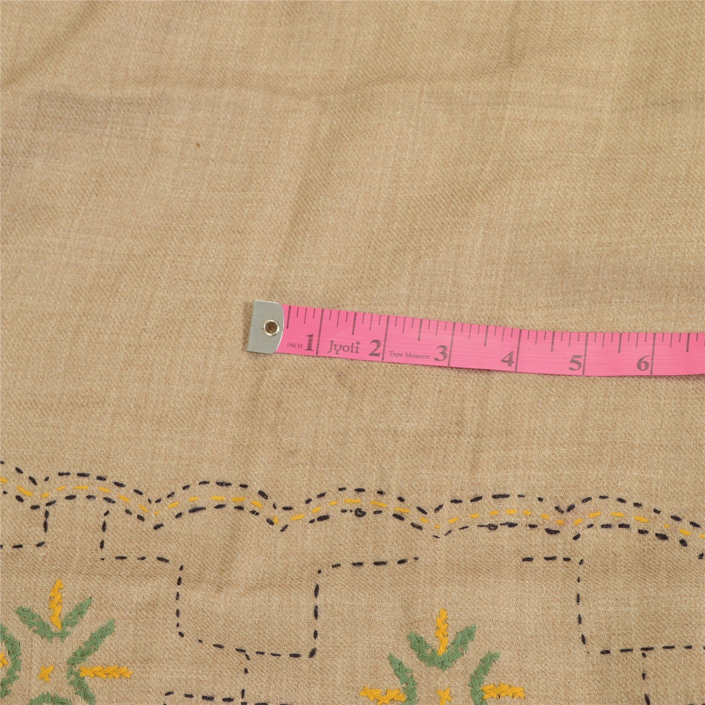 Sanskriti Vintage Beige 100% Pure Woollen Handmade Shawl Long Throw Soft Stole