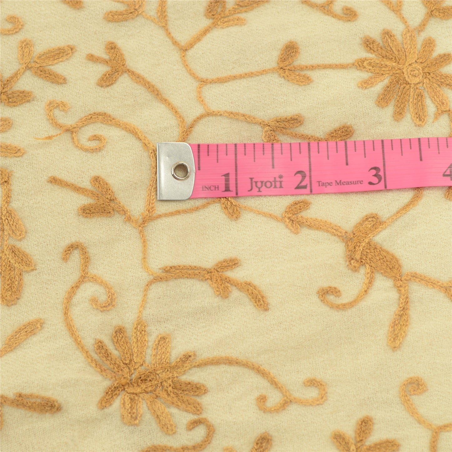 Sanskriti Vintage Long Ivory Pure Woollen Shawl Handmade Ari Work Scarf Stole