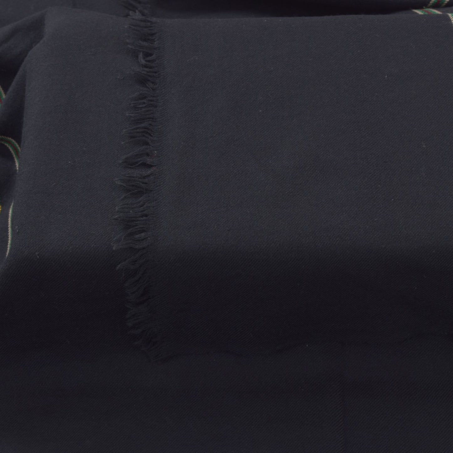 Sanskriti Vintage Black Soft Pure Wool Shawl Kullu Hand Woven/Loom Stole Scarf