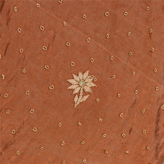 Sanskriti new Copper Long Skirt Pure Tissue Silk Handmade Unstitched Lehenga