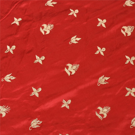 Sanskriti New Long Skirt Pure Satin Silk Red Handmade Unstitched Lehenga