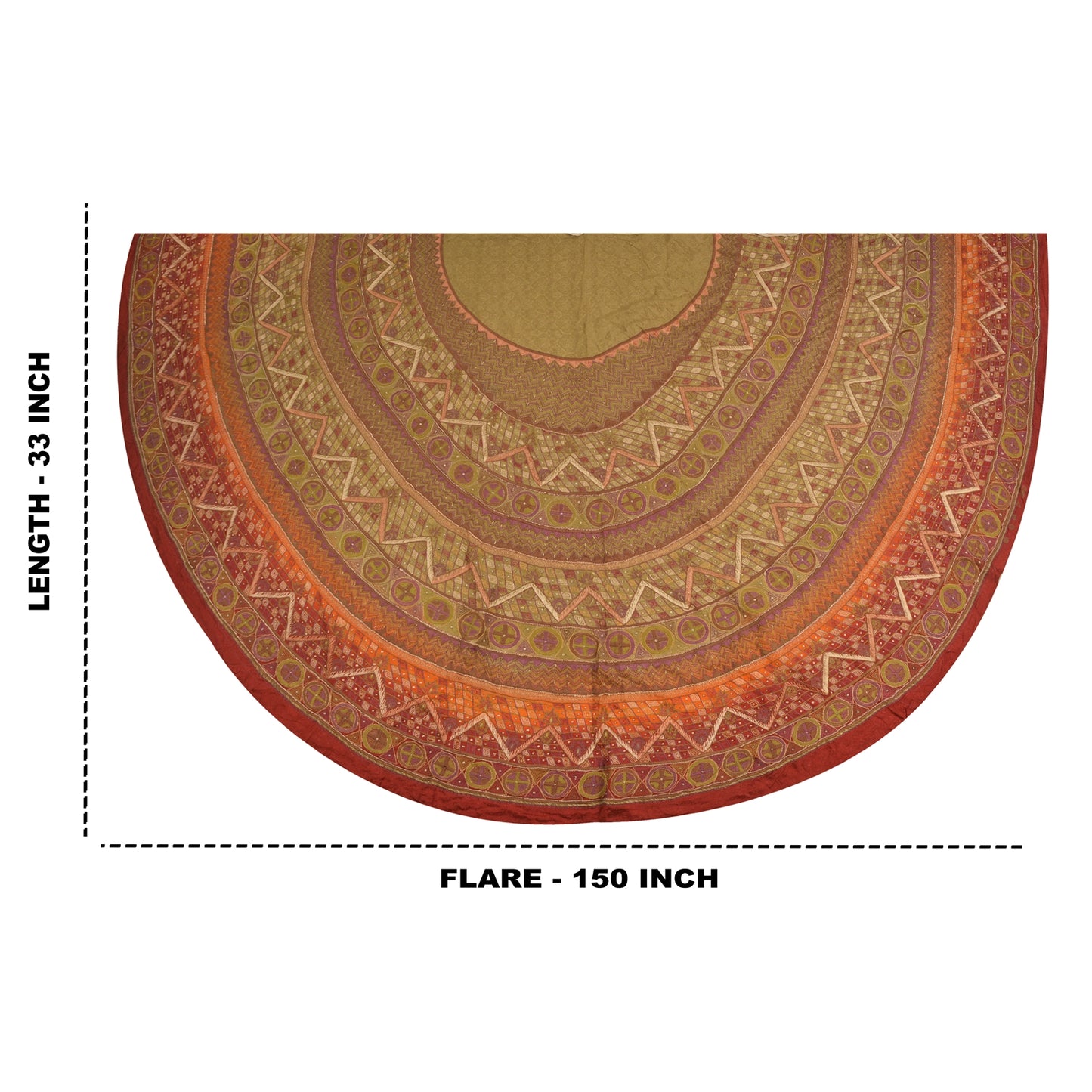 Sanskriti Vintage Partywear Long Skirt Pure Silk Hand Beaded Unstitched Lehenga