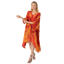 Load image into Gallery viewer, Limited Edition Sanskriti India Handkerchief Kaftan Upcycled Pure Crepe Silk

