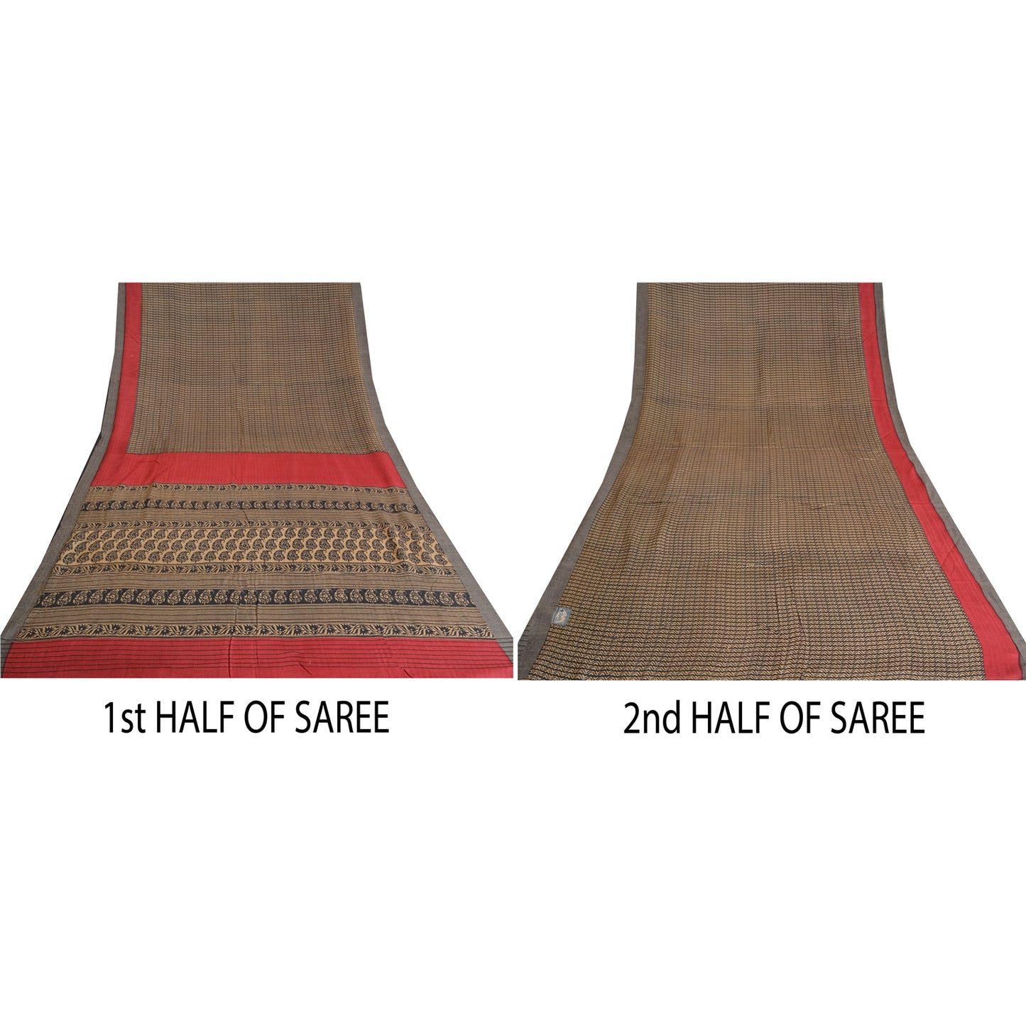 Sanskriti Vintage Brown Heavy Sarees 100% Pure Woolen Sustainable Fabric Printed Warm Sari