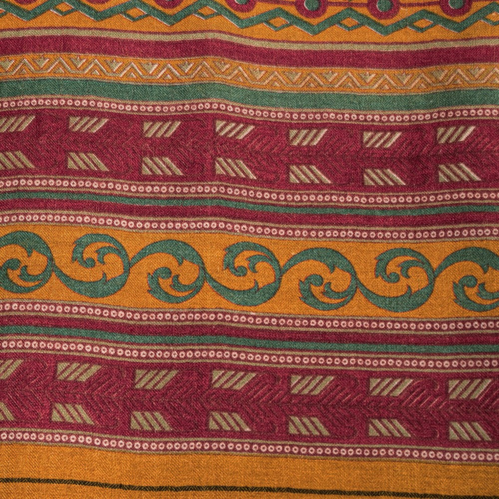 Sanskriti Vintage Purple Soft Sarees Pure Woolen Floral Print Sari 5.5+YD Fabric