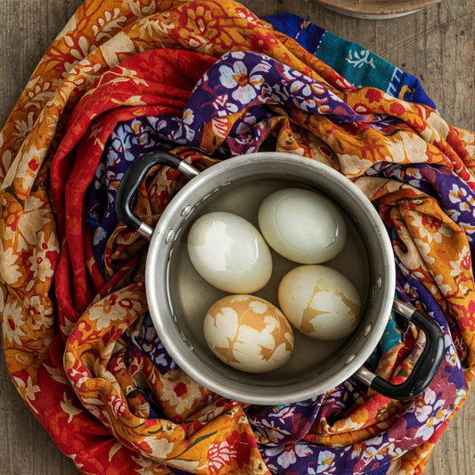 Sanskriti Vintage Assorted Silk Sustainable Fabric Wrapping for Easter Egg Dyeing – Creative Craft Decoration