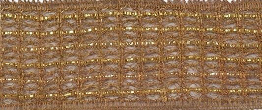 Sanskriti Vintage Saree Border Embroidered Craft Trims Decor Lace 1 Yard Golden