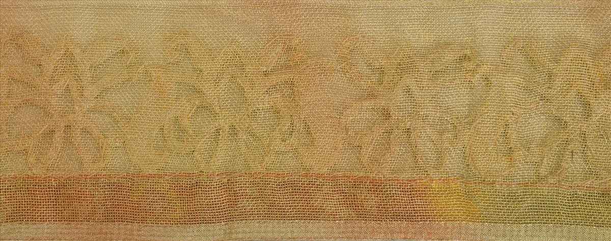 Sanskriti Vintage Saree Border Hand Embroidered Bandhani Trims Lace 4"W +1 Yard