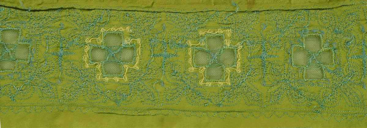 Sanskriti Vintage Saree Border Hand Embroidered Craft Trims Lace 2.5"W + 1 Yard