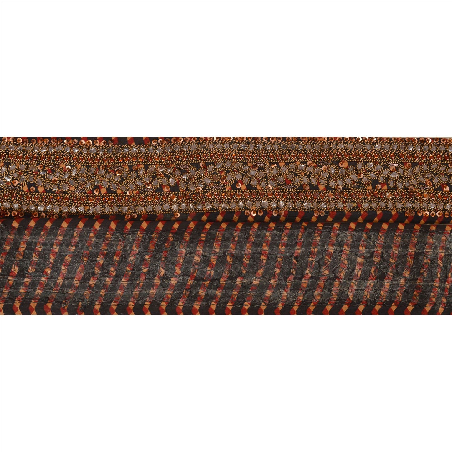 Санскрити Винтаж Сари Кайма Ручная Бисерная Лехерия 1 Ярд Отделка Шитье Черное Кружево