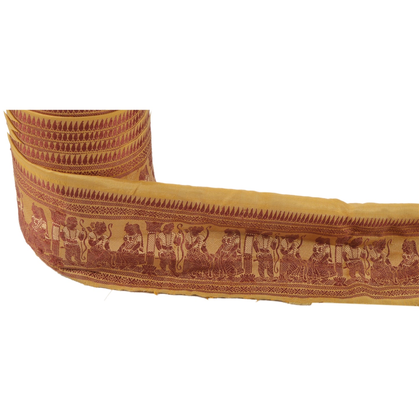 Винтажное санскритское сари из тканого балучари с каймой, 1 ярд, швейная отделка для рукоделия, кружево шириной 3,3 дюйма