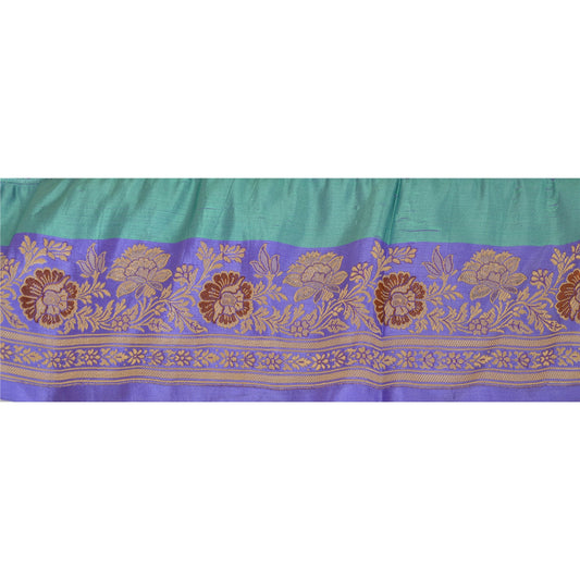 Санскрити Винтаж 1 ярд сари кайма тканая отделка шитье фиолетовое цветочное кружево ручной работы