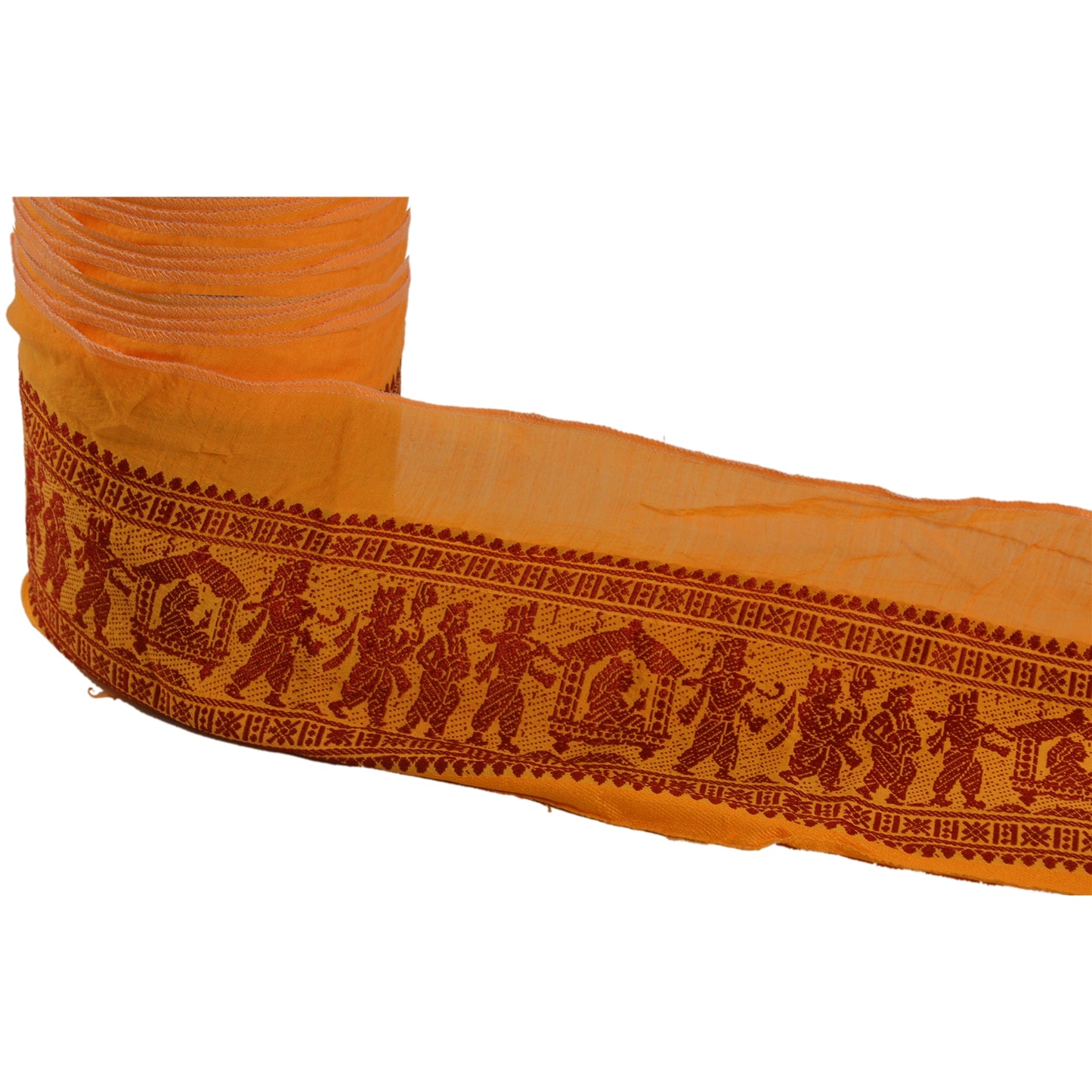 Sanskriti Vintage 1 Yd Sari Border Woven Baluchari Craft Trim Sewing 3.5"W Lace