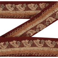 Sanskriti Vintage 5 YD Sari Border Hand Embroidered Trim Ribbon Craft Lace