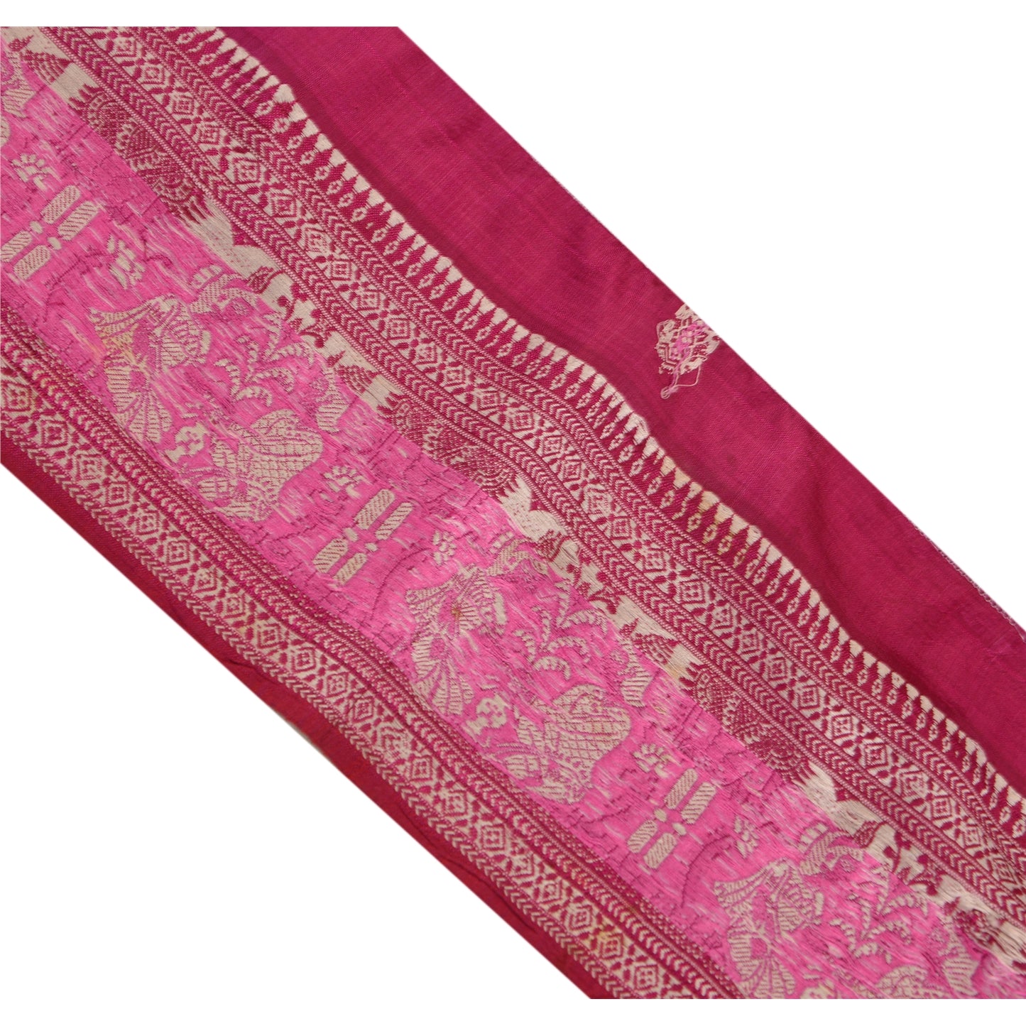 Sanskriti Vintage 1 Yd Sari Craft Border Vævet Baluchari Trim Syning 4"W blonder