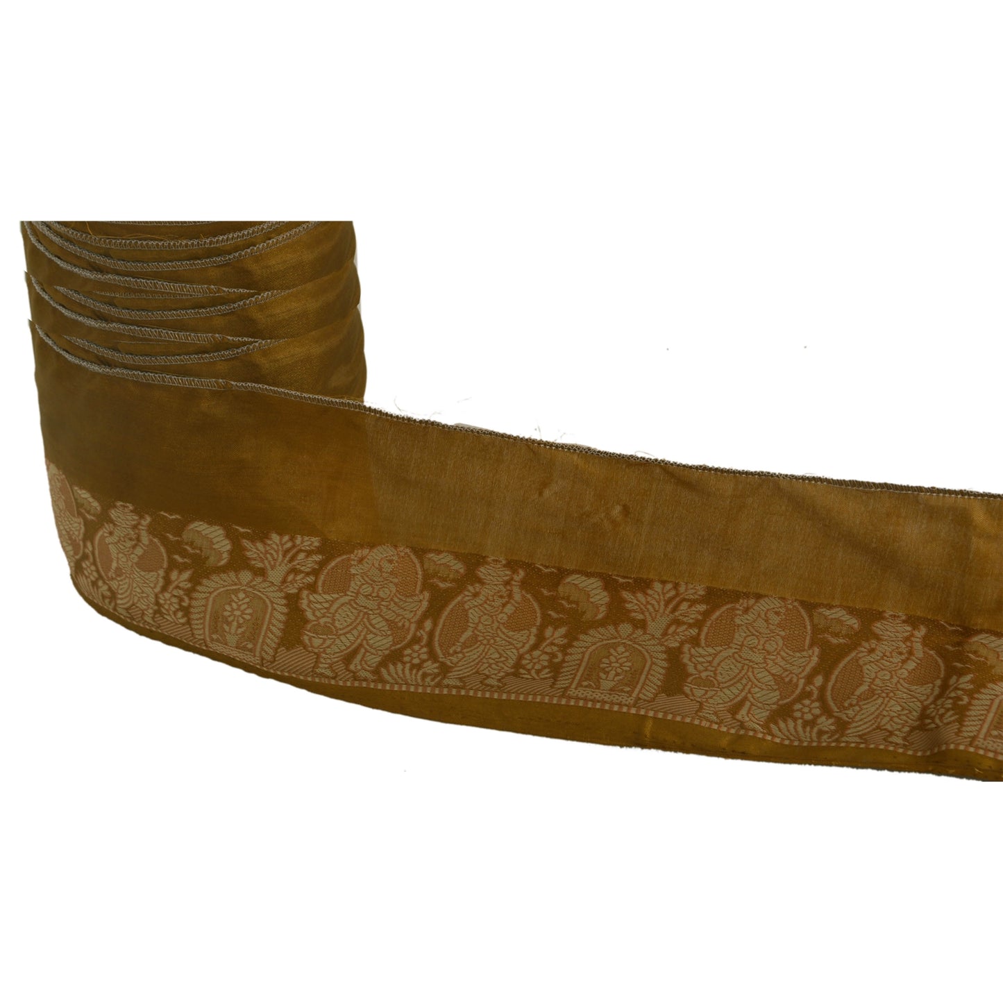 Sanskriti Vintage 1 Yd Sari Border Woven Trim Sewing Green Craft Floral Lace