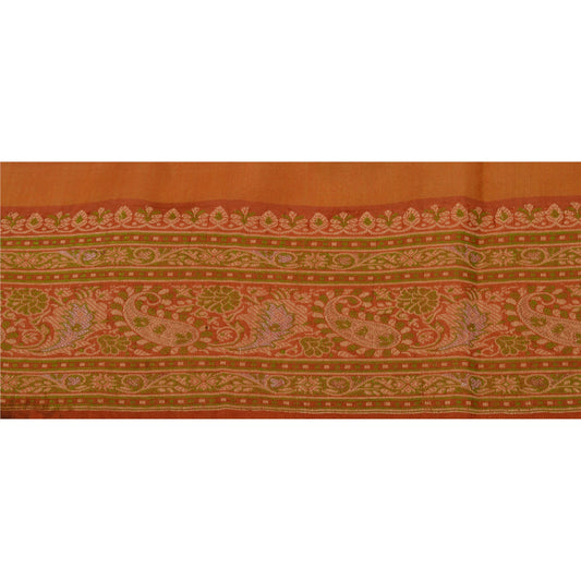 Sanskriti Vintage 1 Yd Sari Border Woven Indian Trim Sewing Orange Craft Lace