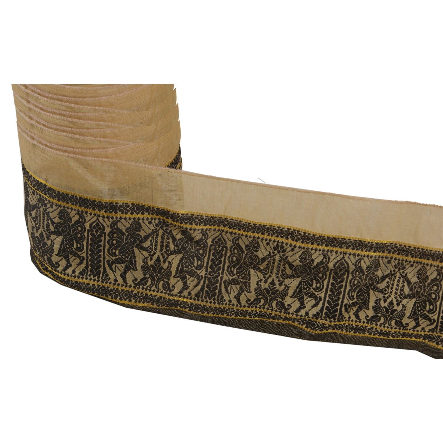 Sanskriti Vintage 1 Yd Sari Border Woven Baluchari Trim Sewing 3"W Craft Lace