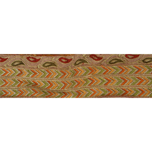 Sanskriti Vintage 1 Yd Woven Sari Border Sewing Craft Decor Floral Trim Lace