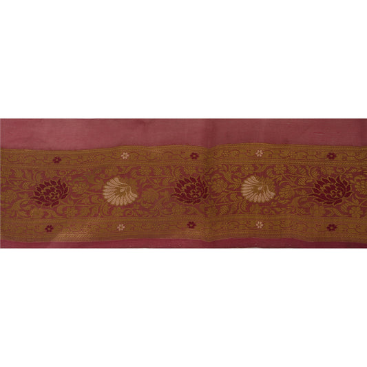 Sanskriti Vintage 1 Yd Sari Border Woven Indian Trim Sewing Pink Craft Deco Lace
