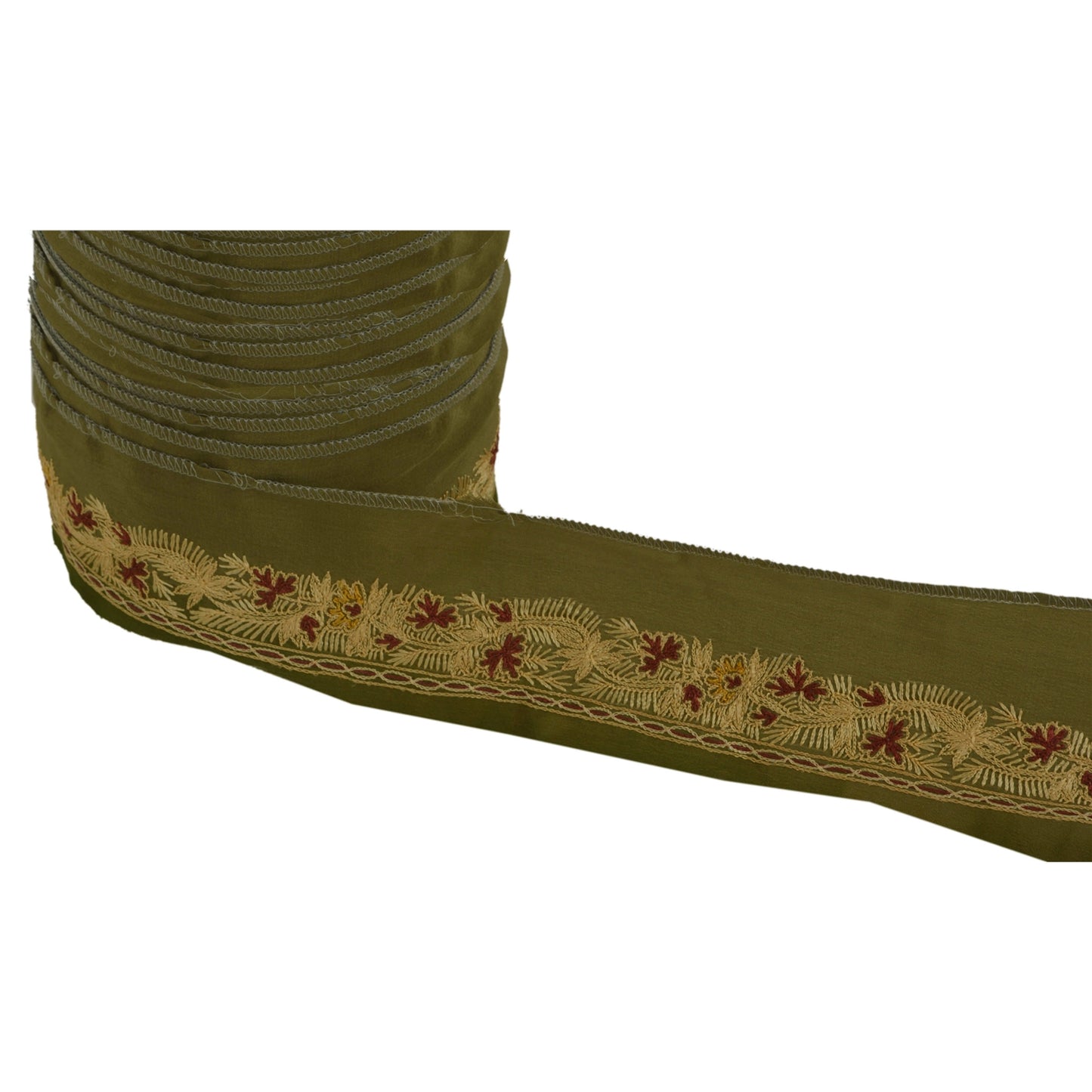 Sanskriti Vintage 1 Yd Sari Border Aari Work Hand Embroidered Craft Ribbon Lace