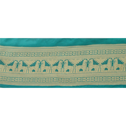 Санскрити Винтаж 1 ярд сари кайма тканая отделка шитье зеленое ремесло декор кружево