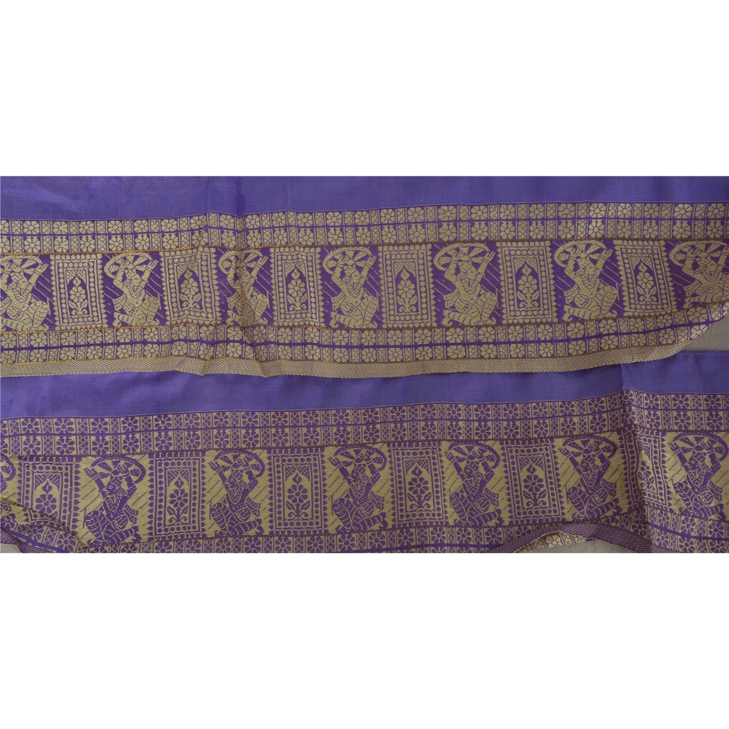 Sanskriti Vintage 1 Yd Sari Border Baluchari 4.5"W Craft Sewing Purple Lace