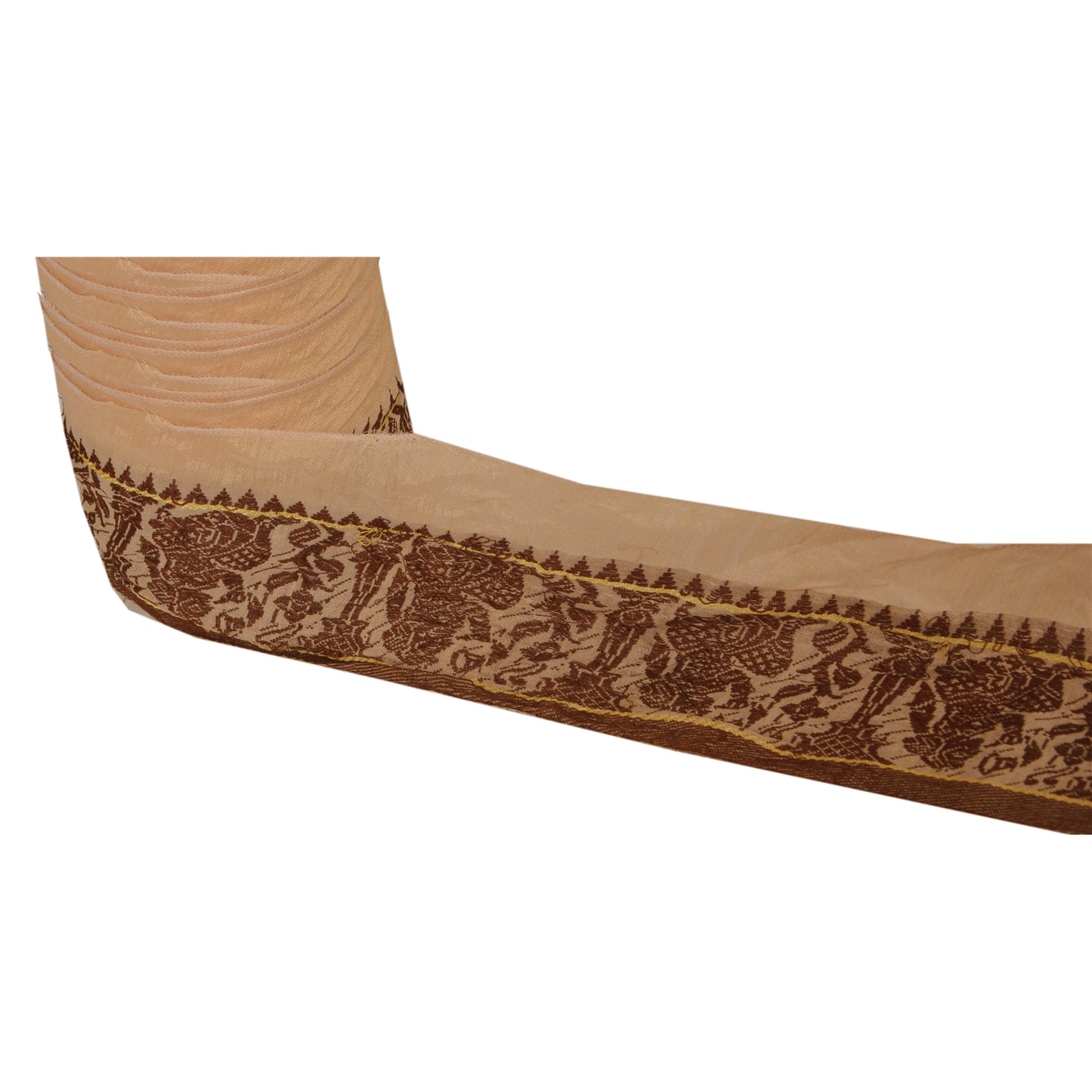 Sanskriti Vintage 1 Yd Sari Border Woven Trim Sewing Baluchari Craft 3"W Lace