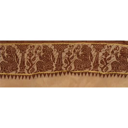 Sanskriti Vintage 1 Yd Sari Border Woven Trim Sewing Baluchari Craft 3"W Lace