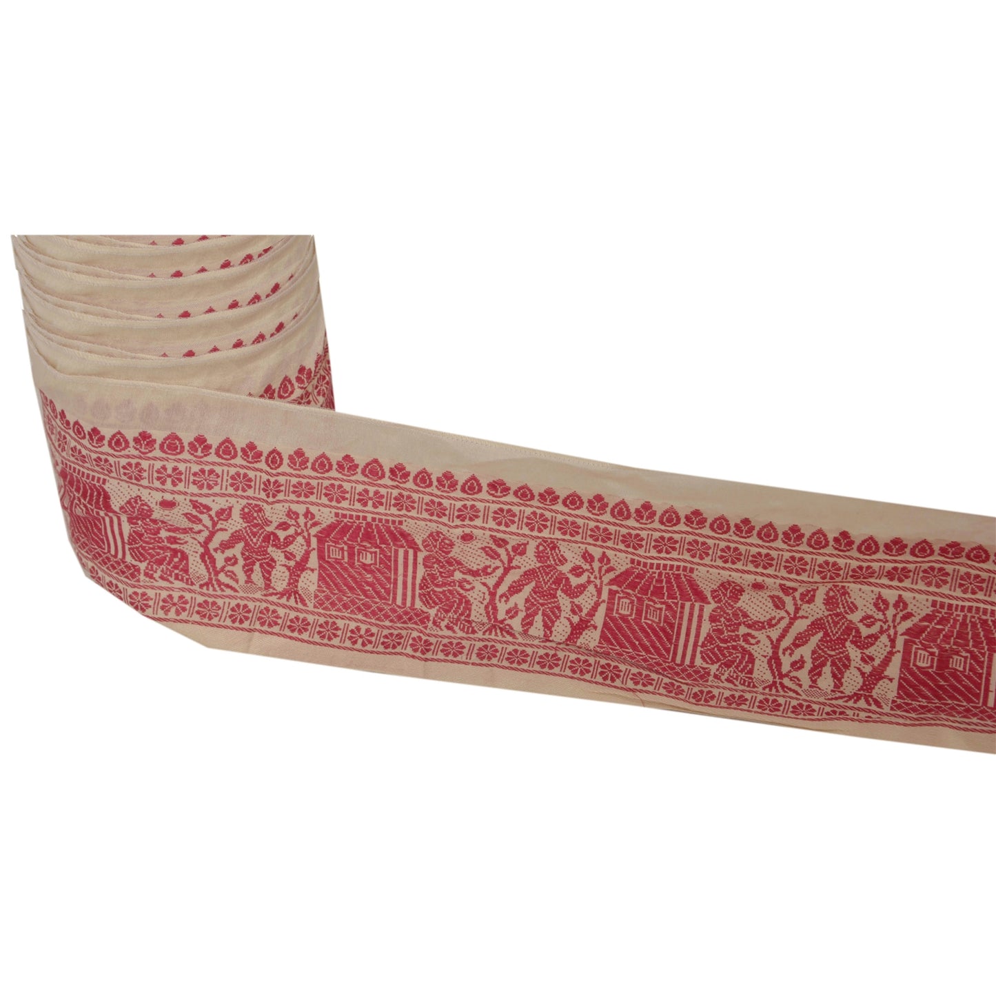 Винтажное санскритское сари с каймой 1 ярд, белучари, тканое рукодельное шитье, кружево шириной 3,5 дюйма