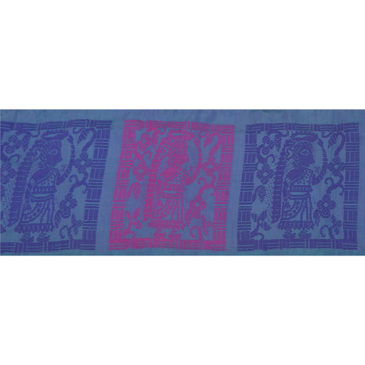 Sanskriti Vintage 1 Yd Sari Border Woven Trim Sewing Blue Craft Decor Lace