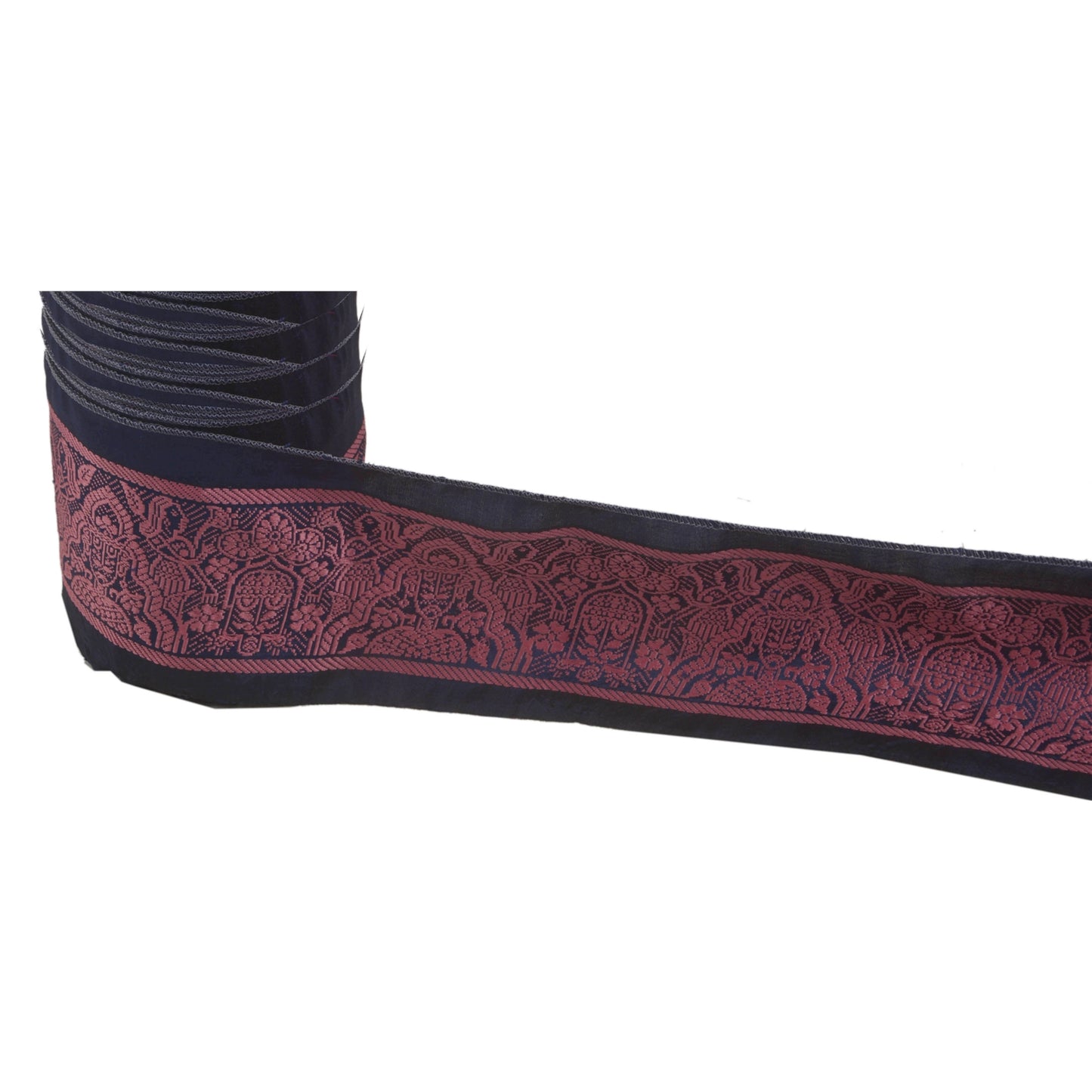 Sanskriti Vintage 1 Yd Sari Border Woven Trim Sewing Blue Craft Indian Lace