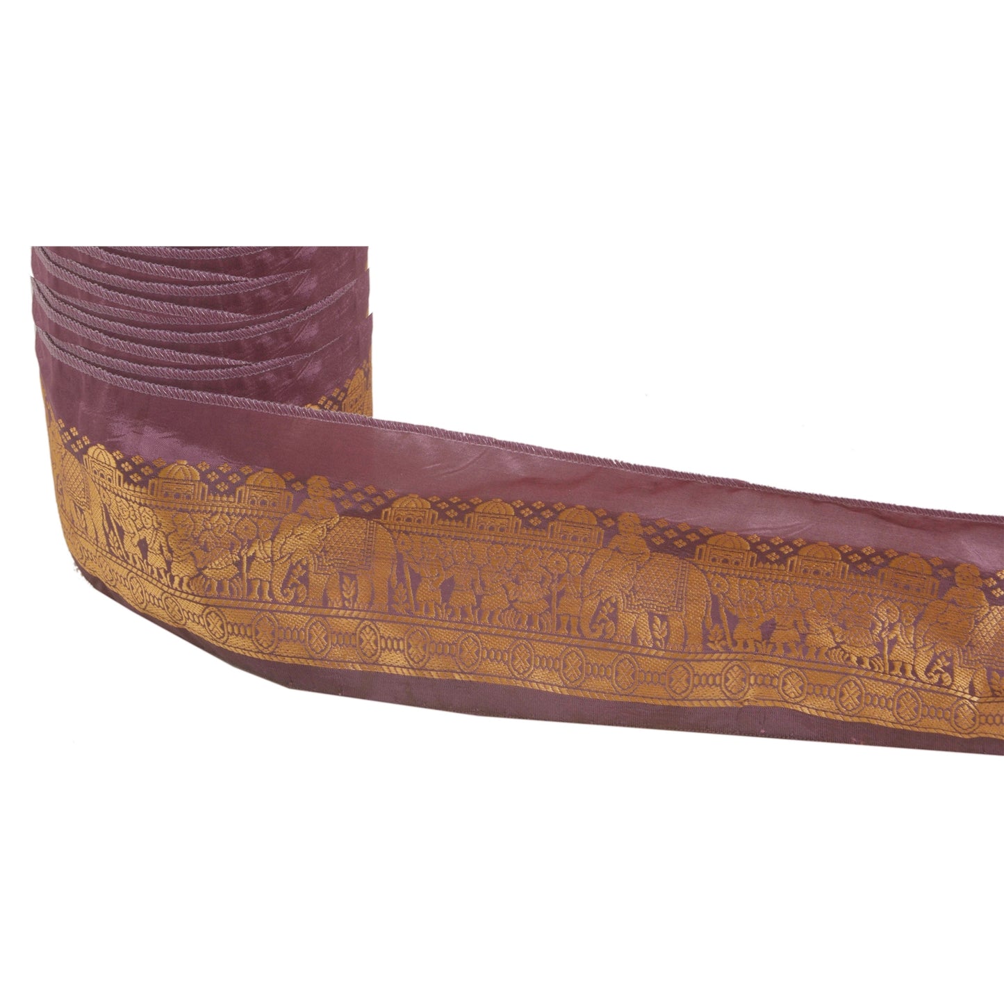 Sanskriti Vintage 1 Yd Sari Border 2.5"W Baluchari Trim Sewing Craft Purple Lace