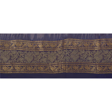 Load image into Gallery viewer, Sanskriti Vintage 8 YD Trim Sari Border Woven Brocade Craft Sewing Blue Lace
