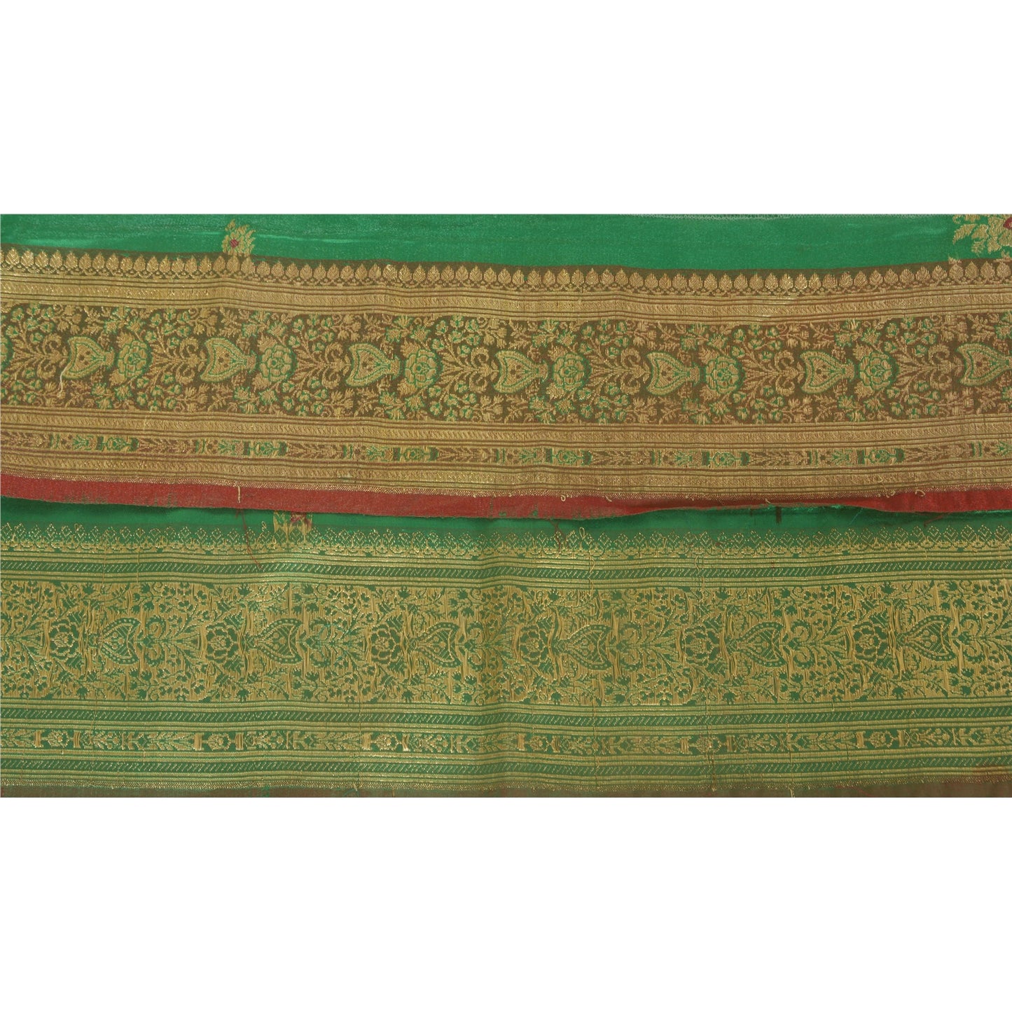 Sanskriti Vintage 4.5"W Sari Border Woven Brocade Craft Trim Sewing 1 Yd Lace