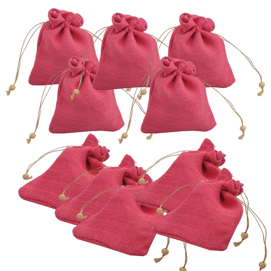 Sanskriti Vintage Indian Jute Bags 10 Combo Wedding Gift Pouch/Potli Green Drawstrings