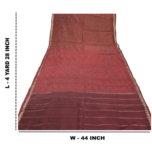 Sanskriti Vintage Heavy Sari Blend Silkevævet Brokade Ikat Arbejdssareer Bæredygtigt Stof