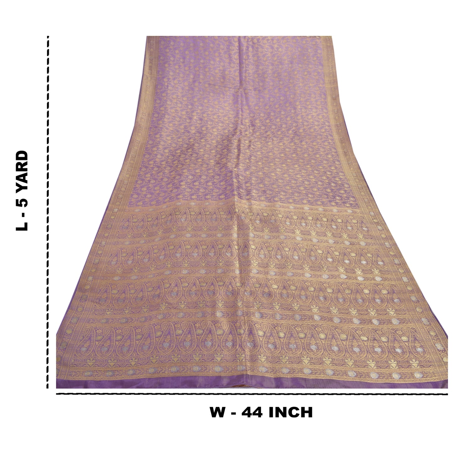 Sanskriti Vintage Purple Heavy Indian Sari Pure Satin Silk Woven Sarees Sustainable Fabric