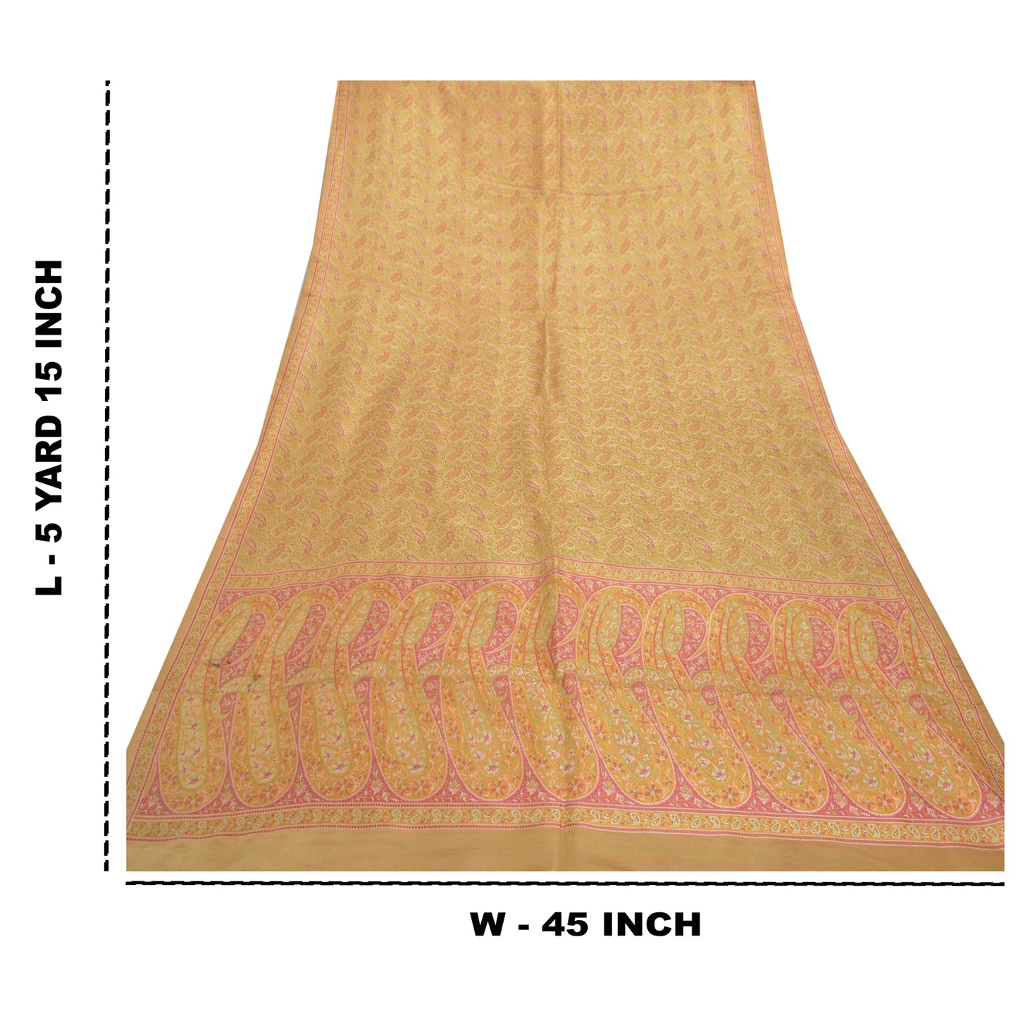 Sanskriti Vintage Beige Heavy Indian Sari Pure Silk Banarasi Woven Sarees Sustainable Fabric