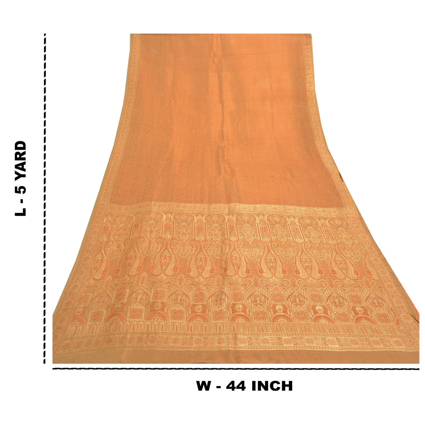 Санскритское винтажное тяжелое сари Banarasi Tanchoi ручной работы из чистого атласного шелка