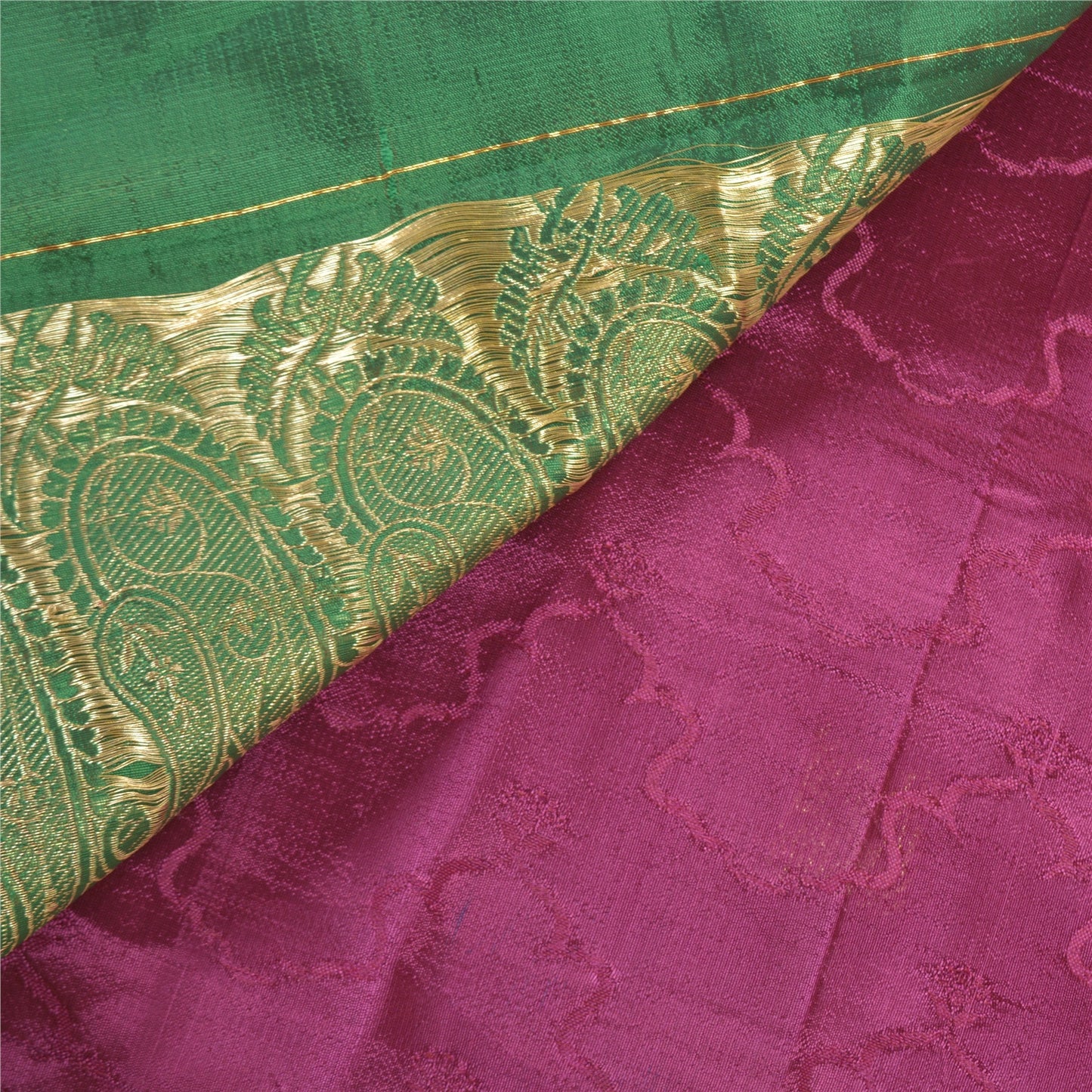 Sanskriti Vintage Pink Heavy Saree Blend Silk Banarasi Brocade Sustainable Fabric Craft Sari