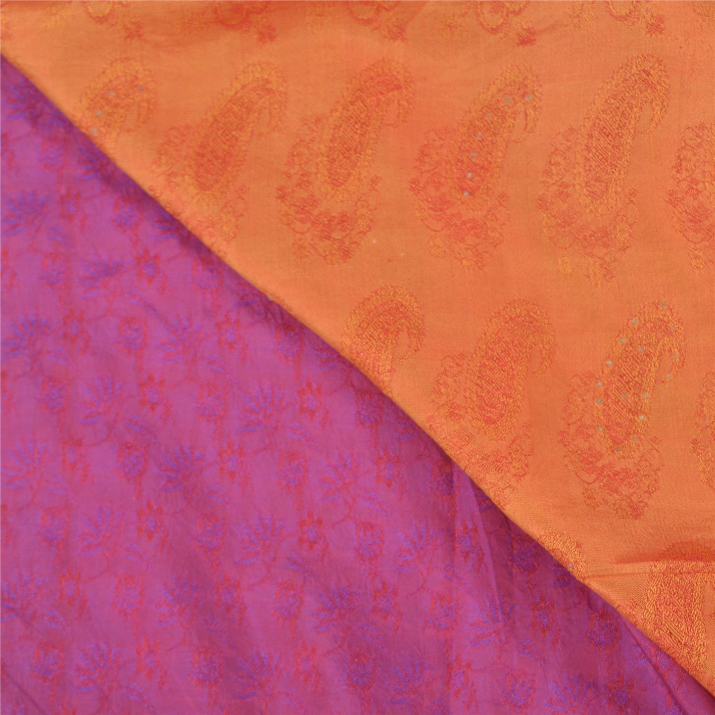 Sanskriti Vintage Purple Heavy Sarees Pure Silk Hand Beaded & Banarasi Woven Sari Sustainable Fabric