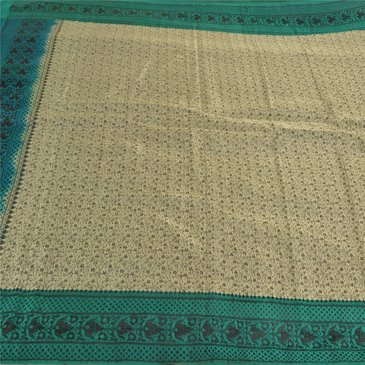 Санскритские винтажные зеленые тяжелые сари 100% чистый атласный шелк сотканный сари устойчивая ткань