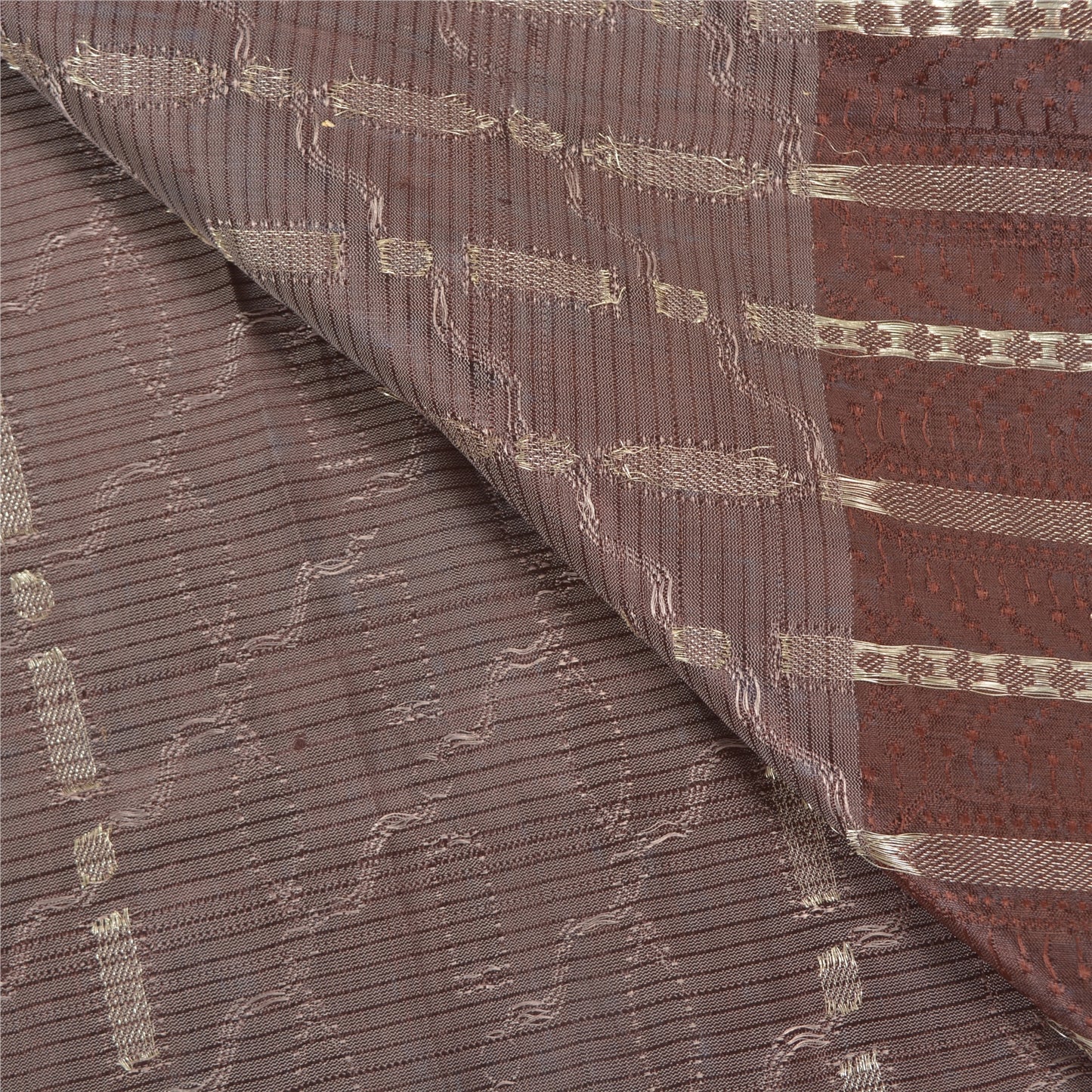 Sanskriti Vintage Rusty Purple Heavy Sarees Pure Satin Silk Brocade Sari Sustainable Fabric