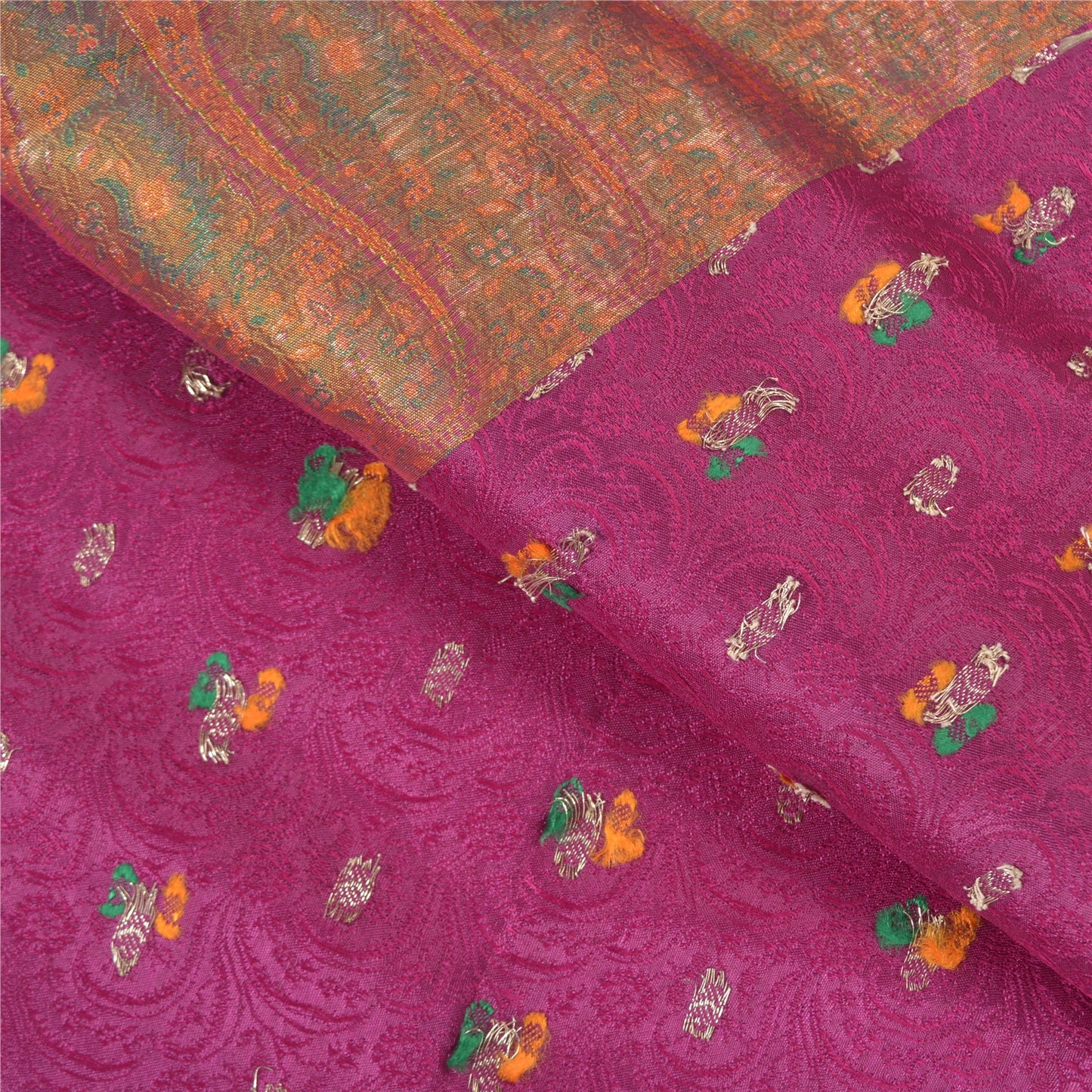 Sanskriti Vintage Heavy Sarees Pure Satin Silk Banarasi Tanchoi Sari Sustainable Fabric